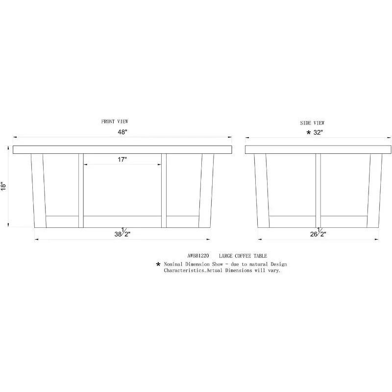 Grande table basse en bois avec bord vivant naturel, belle apparence de bord vivant, zara, design robuste assressenti