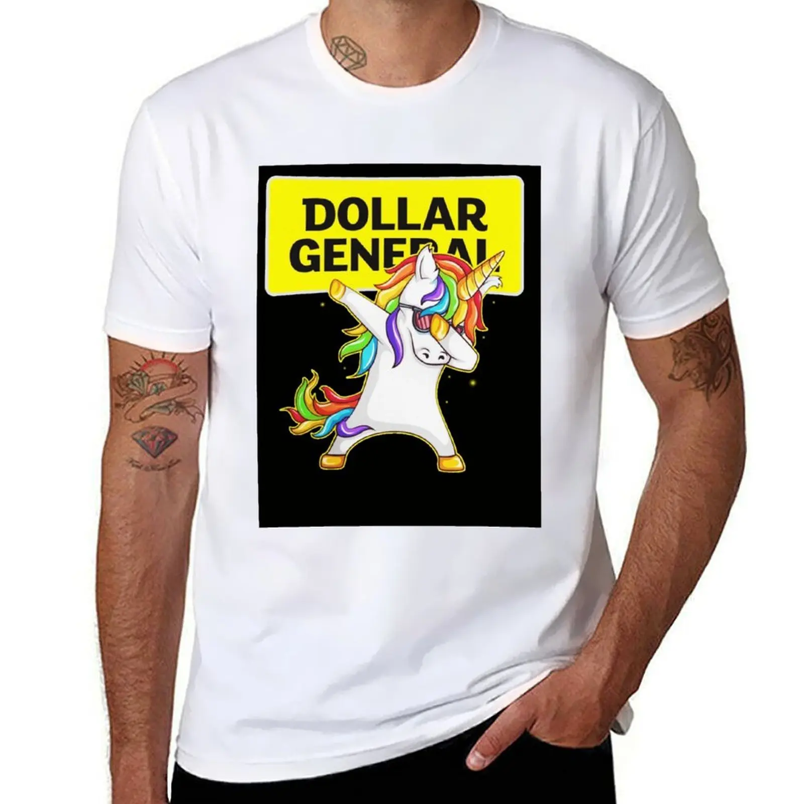 

Dollar General – Dollar General – Unicorn Dabbing, дизайнерская классическая футболка унисекс, мужская роскошная футболка