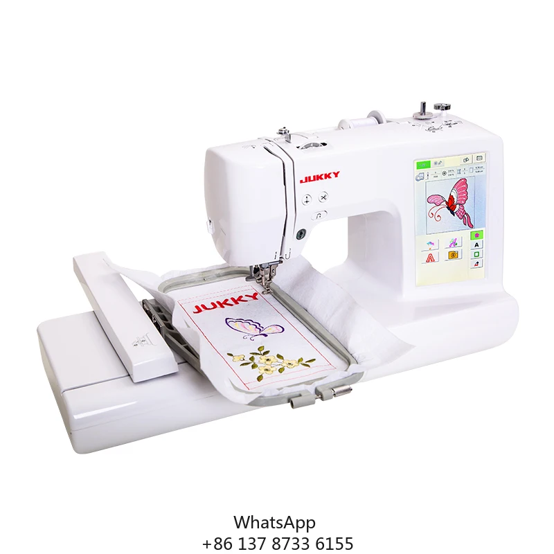 

JUKKY Best ES5 Home Use Maquina De Bordar Fully Automatic Single Head Flat Computerized Embroidery Sewing Machines For Fabric