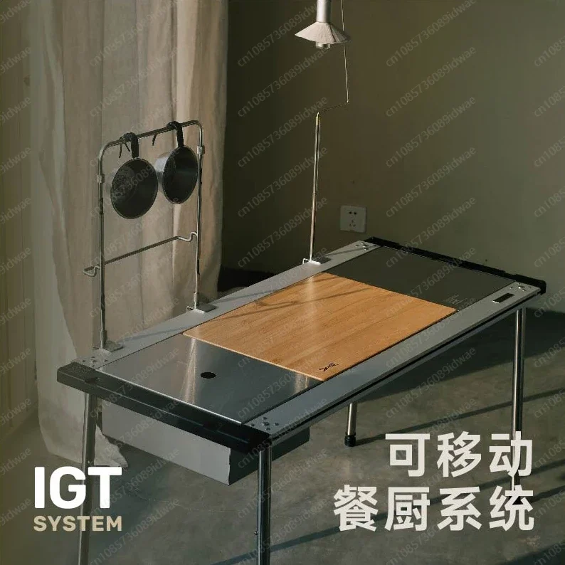 IGT table combination accessories outdoor camping folding table snow peak available oven table frame height adjuster