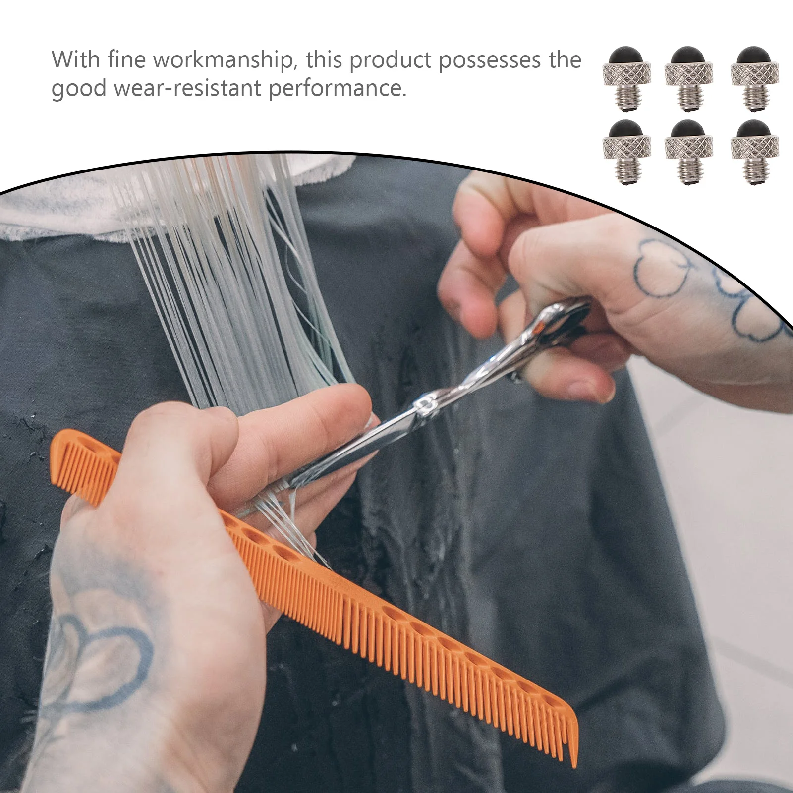

6Pcs Scissors Silencers Haircutting Sound Metal Muffler Barber Pet Grooming Accessories Replacement Bumper Decrease