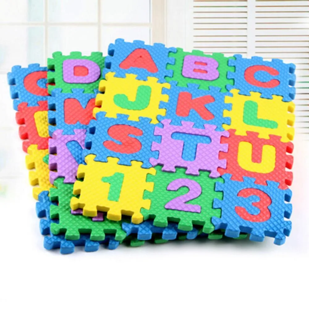 36Pcs/set EVA Foam Number Alphabet Puzzle Play Mat Baby Rugs Toys Play Floor Carpet Interlocking Soft Pad Children Games Toy