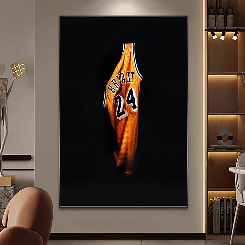 Modern Sports Aesthetics Wall Art Famous Basketball Stars No. 24 Jersey Canvas Poster Prints Home Boys Bedroom Living Room Decor