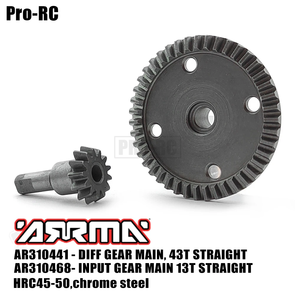 

#45 Hardened Steel Diff Gear Main F&R 13T-43T AR310441 for ARRMA 1/8 TYPHON LIMITLESS INFRACTION 6S BLX 1/10 SENTON Rc Parts