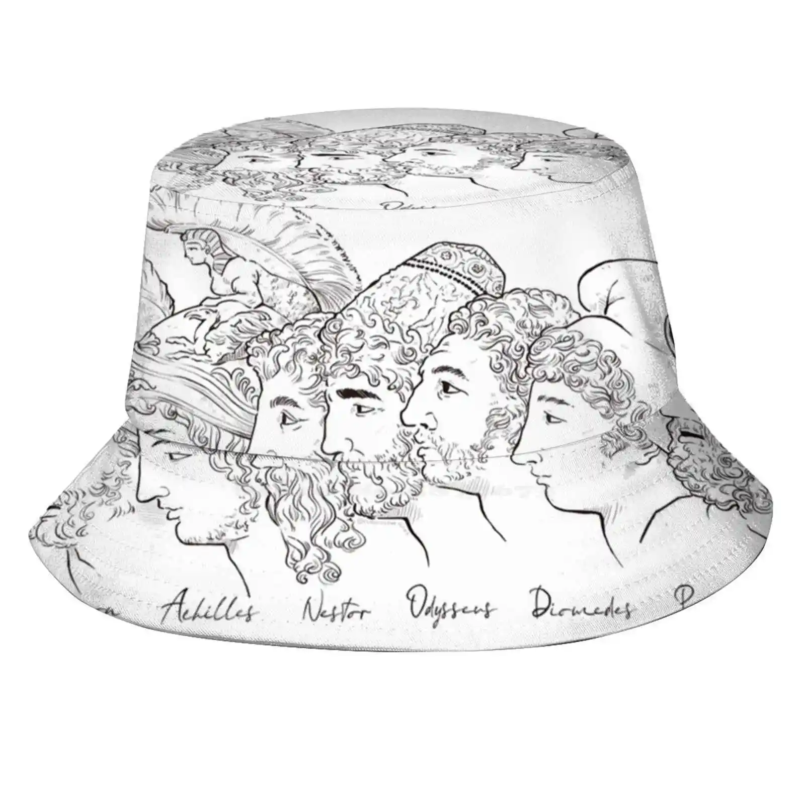 The Homeric Heroes (...And Paris) Sun Cap Fisherman Hat Bucket Hats Homer Latin Ancient Ancient Greece Classics Ancient World