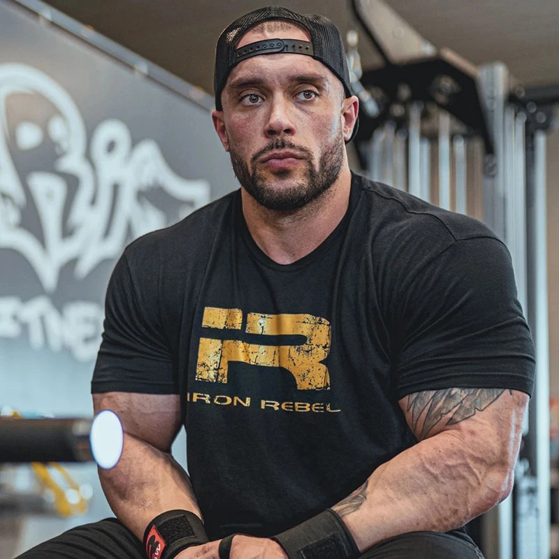 IR Lift Iron Loose Fitness Training Gym Leisure T-Shirt Men's and Women's Luxury Brand Top