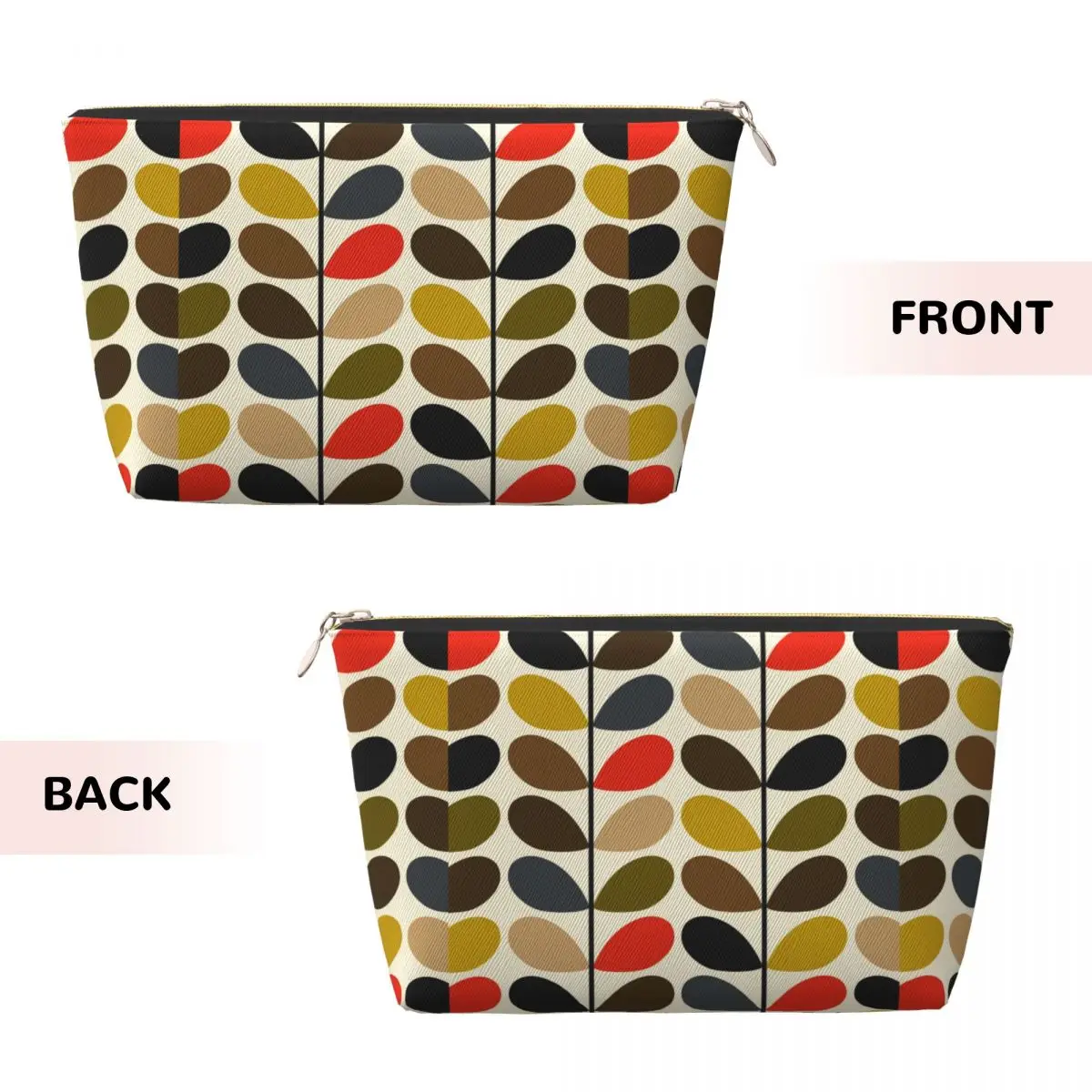 Custom Orla Kiely Abstract Multi Stem Cosmetic Bag Mid Century Scandinavian Geometric Makeup Case Beauty Storage Toiletry Bags