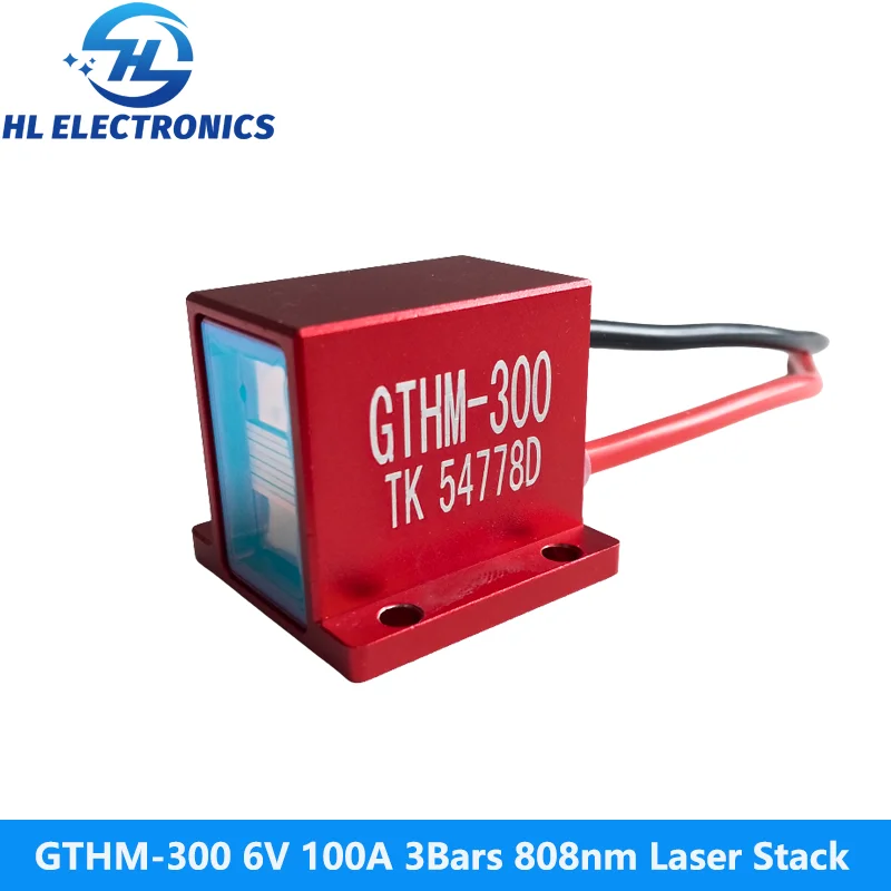 

GTHM-300 Красный 6 В 100 А 3 бара 300 Вт 808 нм Лазерный стек для удаления волос