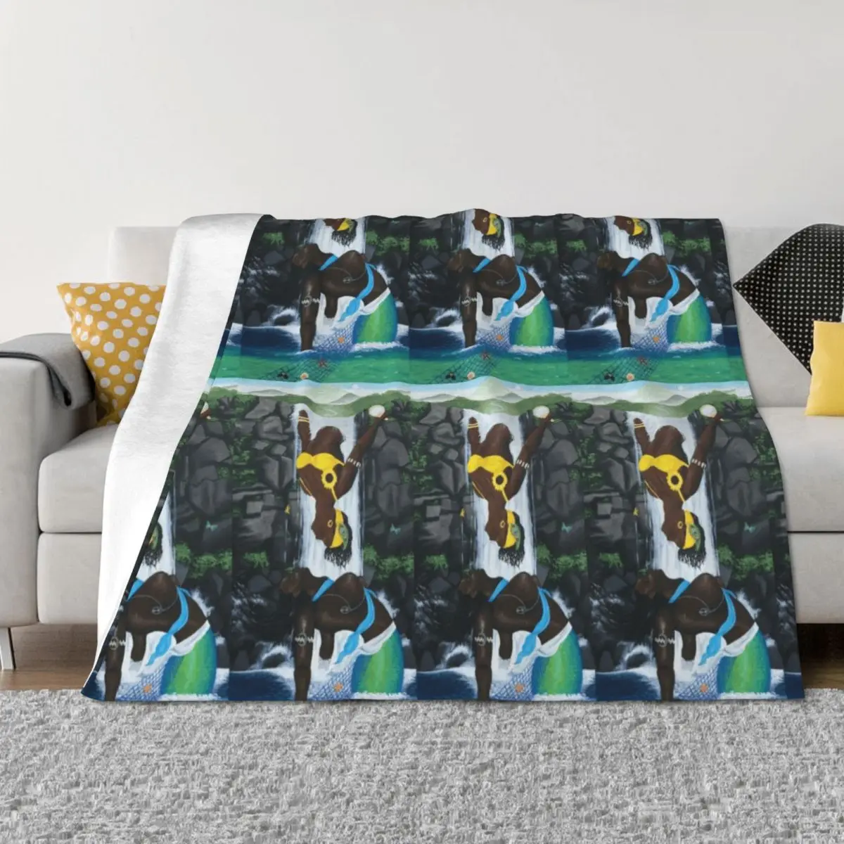 

Oshun and Yemaya Throw Blanket Shaggy Flannel Warm Weighted Blankets