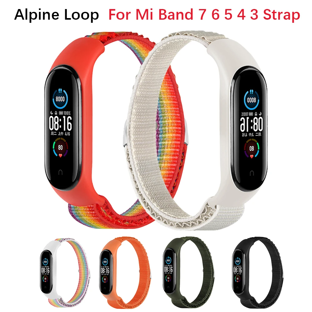 

Alpine Loop Band for Xiaomi Mi Band 7 6 5 4 3 Strap Sport Nylon Replacement Wristband for Mi Band 7 6 5 4 SmartWatch Accessories