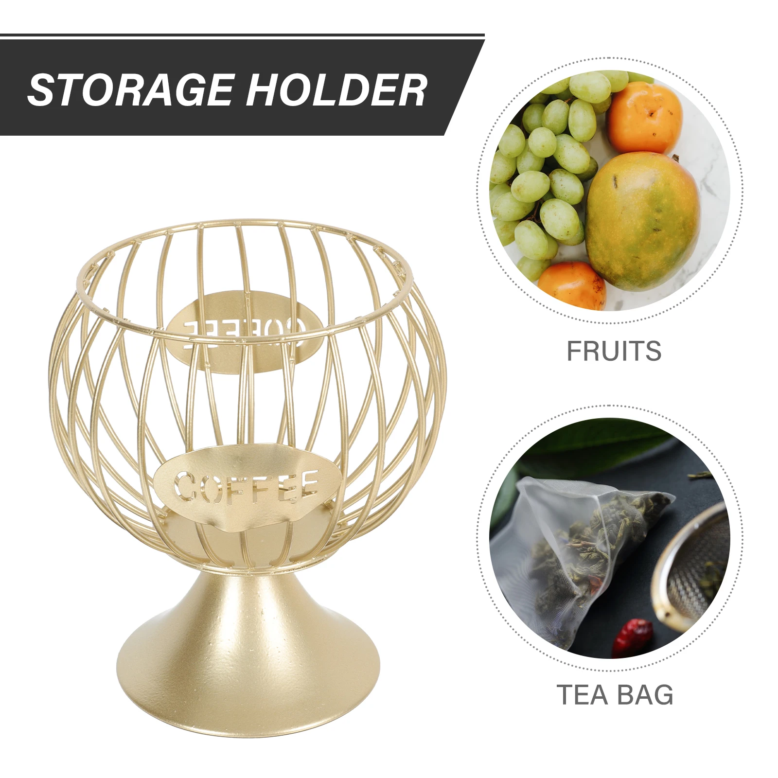 

Basket Storage Holder Hollow-Out Design Large Capacity Vegetable Snack Egg Garlic Storage Organizer For Home