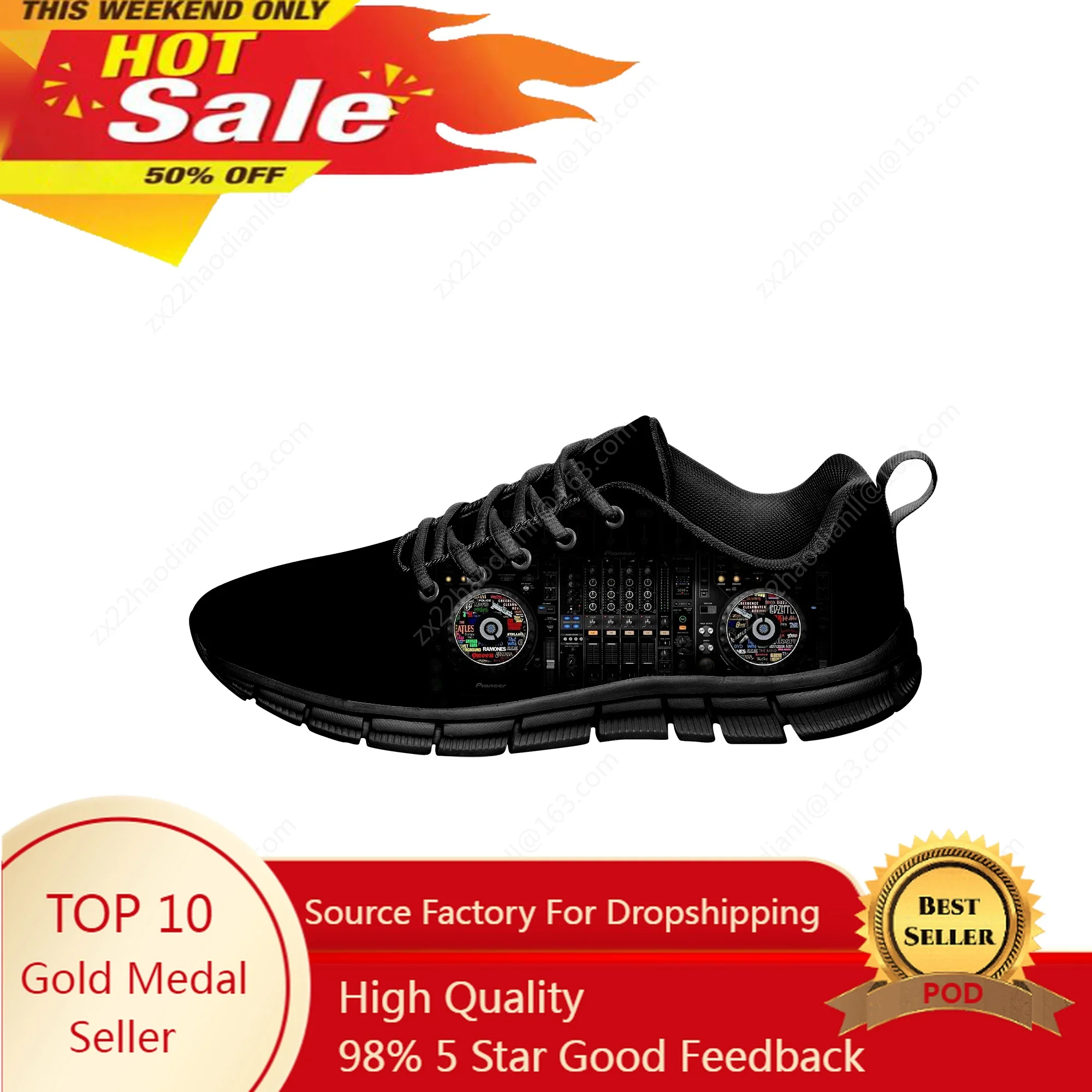 DJ Pattern Mens Womens Teenager Funny Cool Hot Fashion Casual Sport Shoes Canvas Running 3D Printed Shoes Lightweight shoe