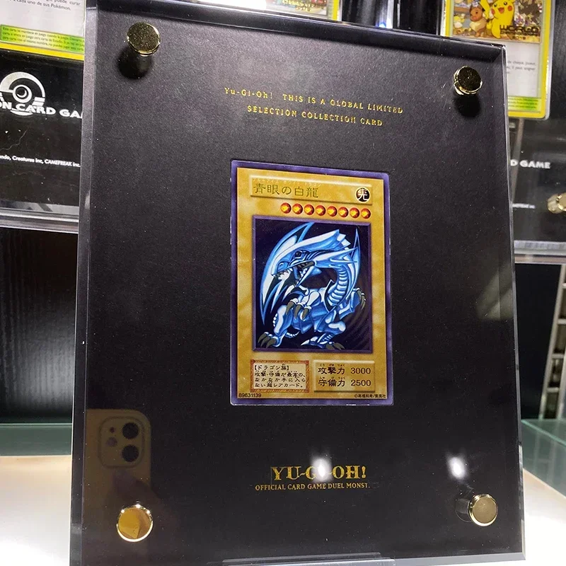 Yu-Gi-Oh Blue-Eyes White Dragon Blue-Eyes Ultimate Dragon Red-Eyes Black Dragon espositore in acrilico che mostra il supporto contiene carta