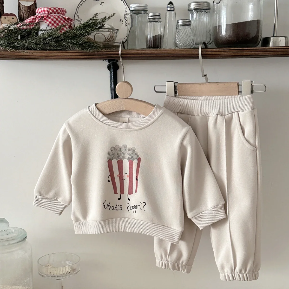 

Baby Clothing Sets Autumn Cute 2 PCS Cotton Kids Sets Baby Boy Girls Clothes Popcorn Print Top+Pants 1-3 Years