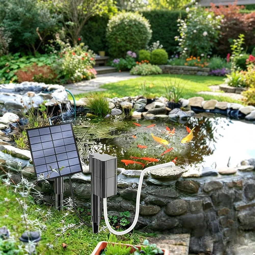 Solar Oxygen Pump for Small Ponds 2.5W Output Compatible with Pools Outdoor Aquariums and Landscape Water Features