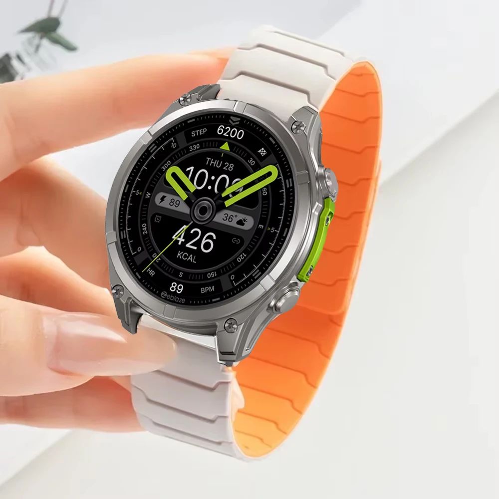 22 مللي متر حزام سيليكون مغناطيسي ل Zeblaze Vibe 8 7 Pro 7 Lite سوار الفرقة ل Zeblaze Stratos 4 3 2 Ultra/Plus/Btalk 2 Lite