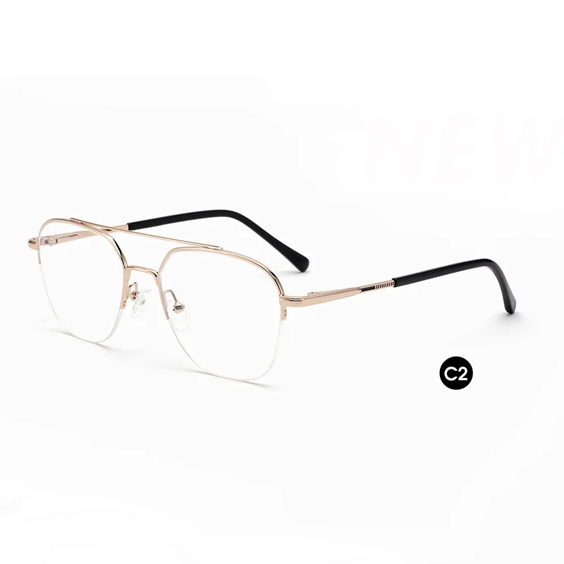 Ceofy Men Metal Glasses Frame Optical Prescription Myopia Fashion Half Rim Eyeglasses Frame For Men New Arrival