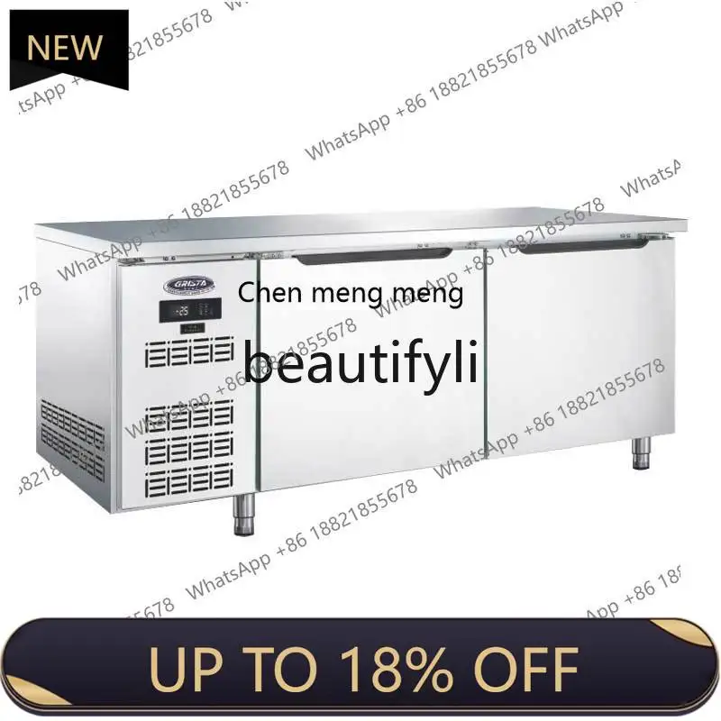 

Z189 Fresh-Keeping Kitchen Milk Tea Shop Commercial Refrigerated Air-Cooled Horizontal Operation Table Freezer Display Cabinet