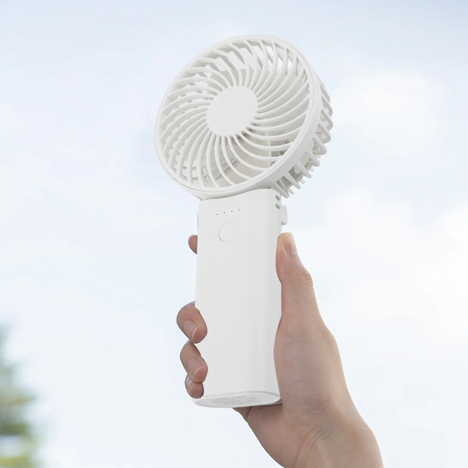 

Energetic Mini Handheld Folding Fan With Comprehensive Features Including A Robust Integrated Power Bank Functionality