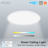 MOES WIFI Ceiling Light Smart LED Lamp RGB Dimmable luminaire ultrathin Energy-saving TUYA APP Remote Control Voice Google Alexa