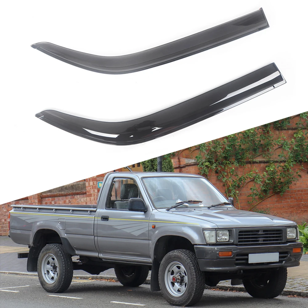 For Toyota Hilux 1991-2021 Auto Side Window Wind Deflectors Visors Black Rain Guard Door Visor Vent Shades Dark Smoke Ventvisor