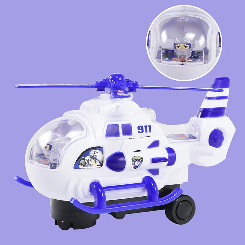 New Mini Electric Universal Light Music Helicopter Toys Boys Girls Creative Police Aircraft Toy Car Children's Birthday Gift Toy