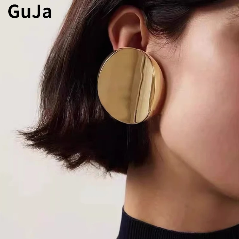 Modern Jewelry European and American Design Metal Geometric Earrings For Women 2024 Trend New Hiphop Cool Style Ear Accessories