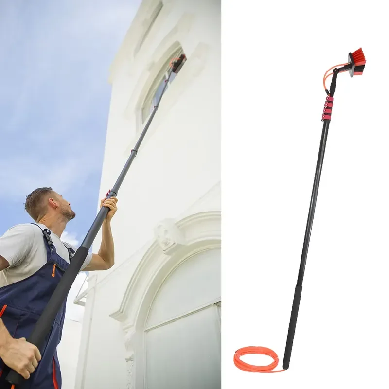 20m Carbon Fiber Water Fed Pole Brush for Ultra High Rise Exterior Glass Cleaning