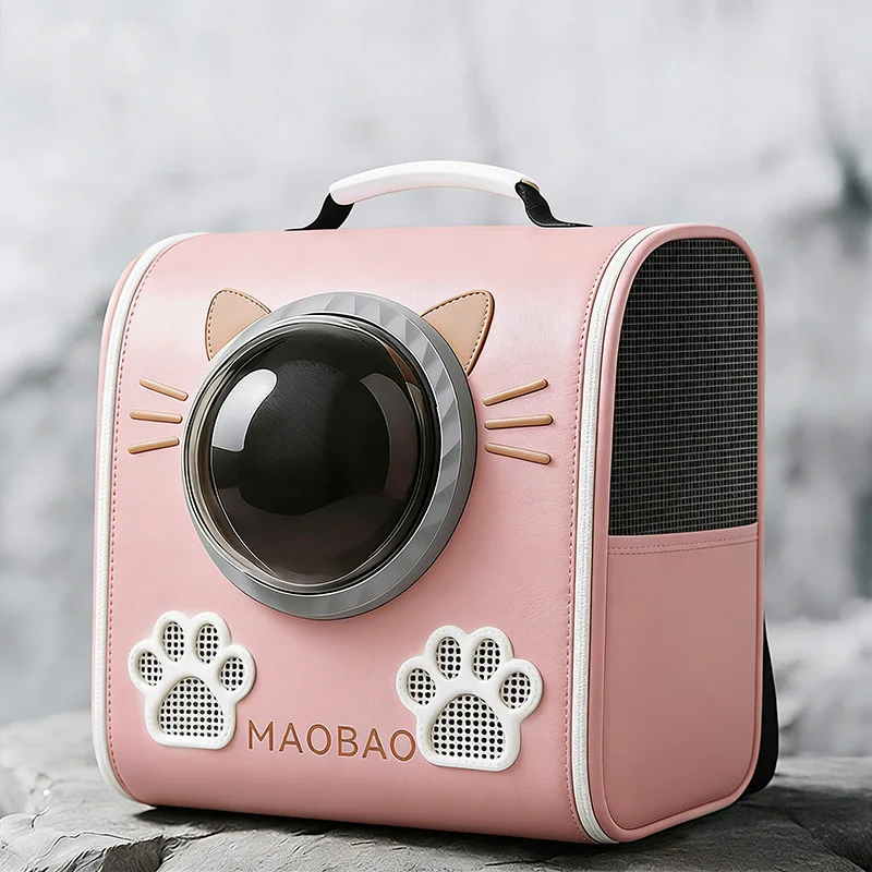 Mochila porta mascotas transpirable con correa para gatos y perros - imagen 3