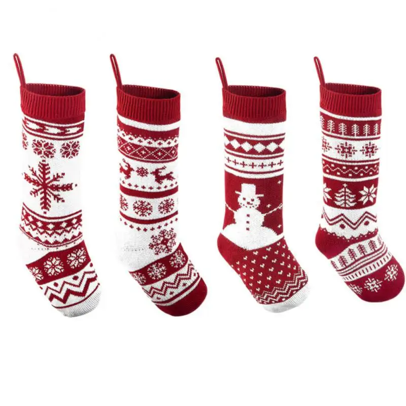 Christmas Stocking Socks Christmas Bags For Gifts Fireplace Xmas Tree Ornaments Decorations For Home New Year Packages