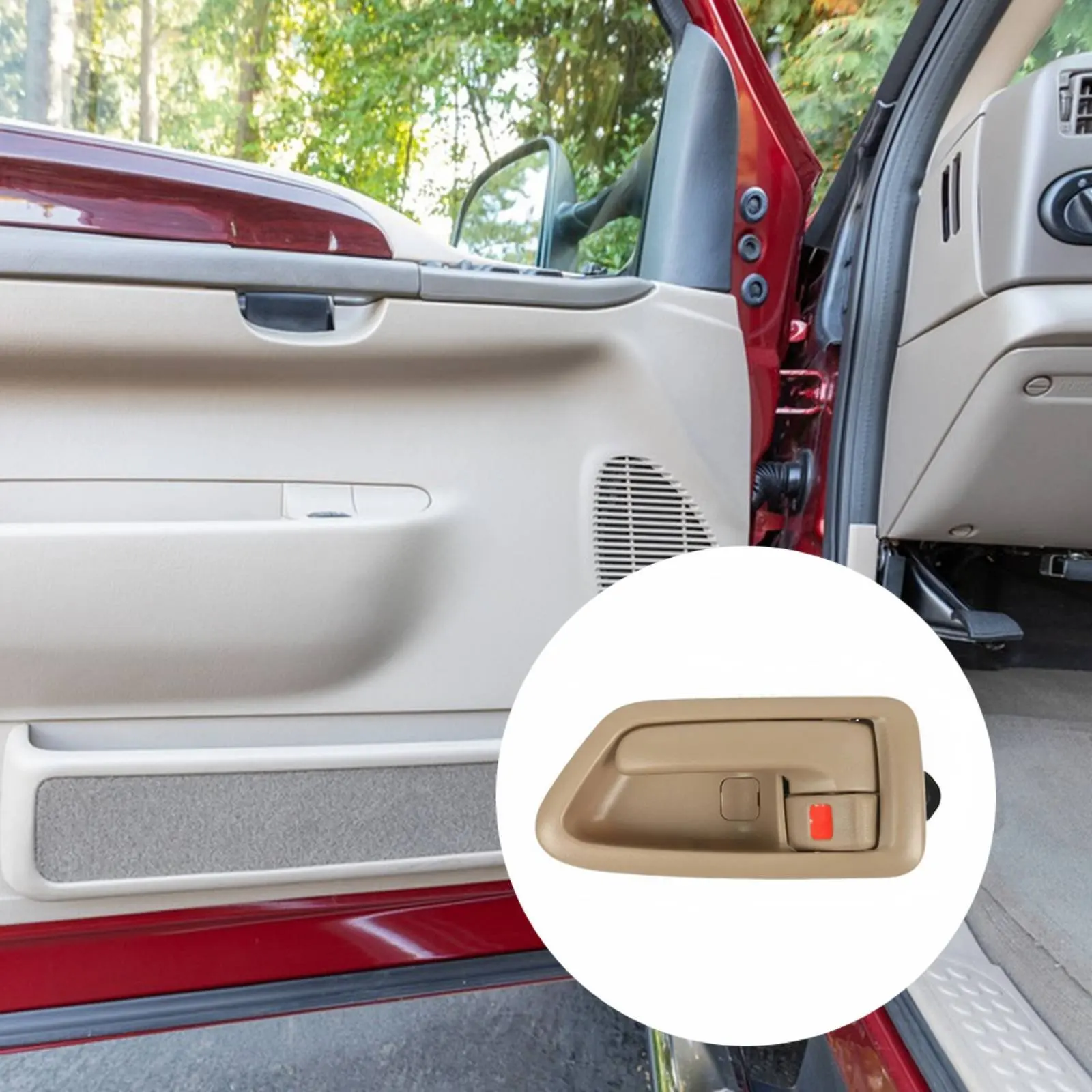 2 Pieces Inner Door Pull Handle Long-Lasting ABS Material Inside Door Handle Assembly Automotive Part for DIY Mechanics
