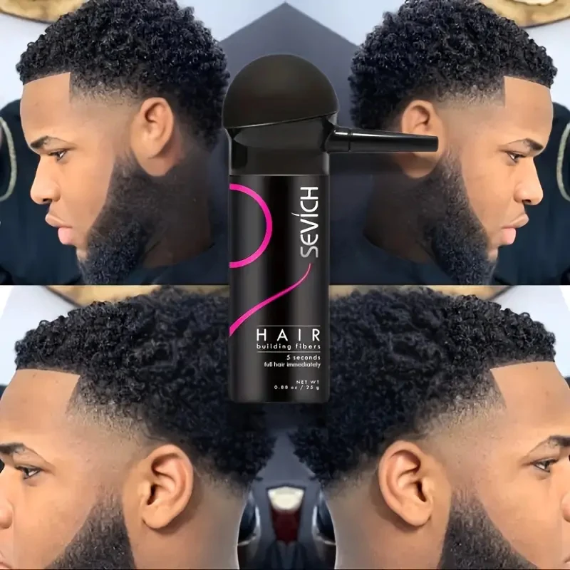 مجموعة رذاذ سماكة ألياف الشعر من سيفيش 12 جرام، مسحوق إعادة نمو فوري، ألياف بناء الشعر، مسحوق خط الشعر، إخفاء الشعر