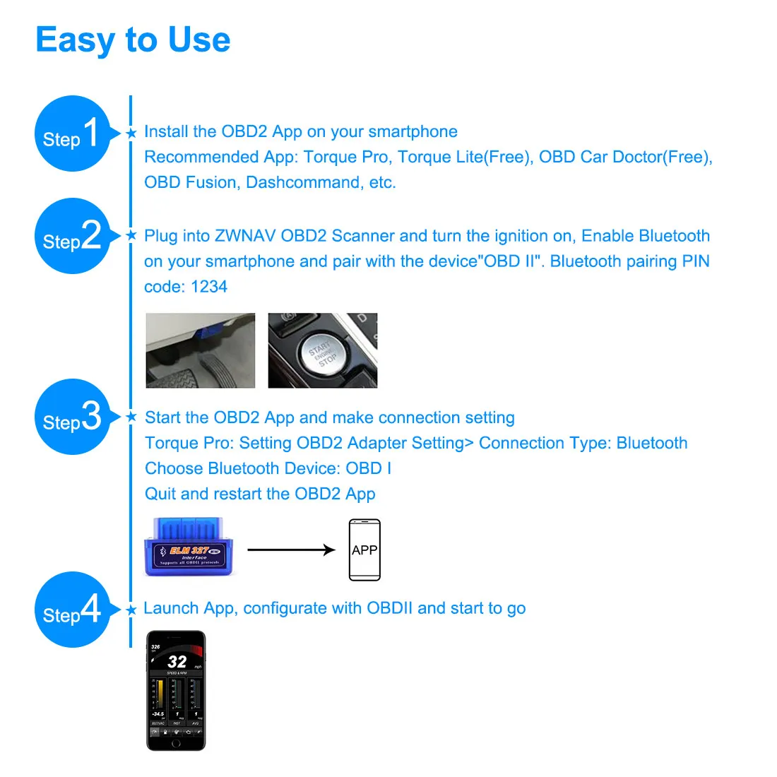 XTOOL MINI PIC18F25K80 ELM327 V1.5 Bluetooth ELM 327 v1.5 OBD2 Scanner Diagnostic Adapter tool OBD OBDII Code Reader Parts