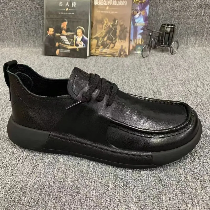 Formal Men's Shoes Genuine Leather Spring Business and Leisure Leather Shoes 2026 New Trend Versatile Thick Soled Shoes for Men