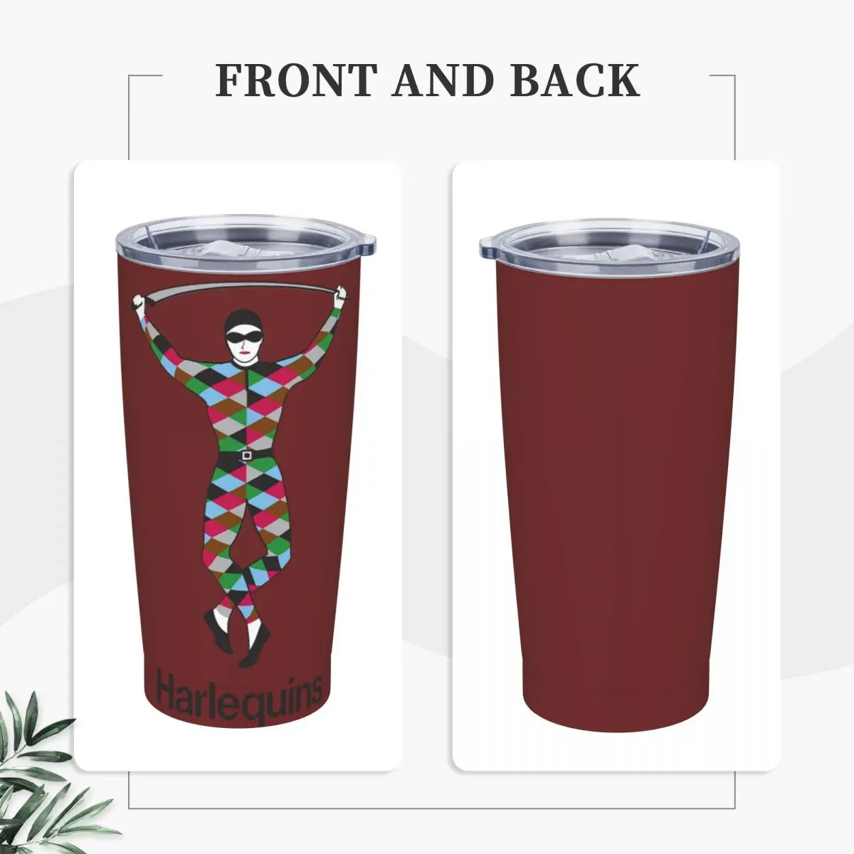Harlequins-Merch Stainless Steel Tumbler Vacuum Insulated Mug Thermal Cold Cup Straw With Lid 20oz