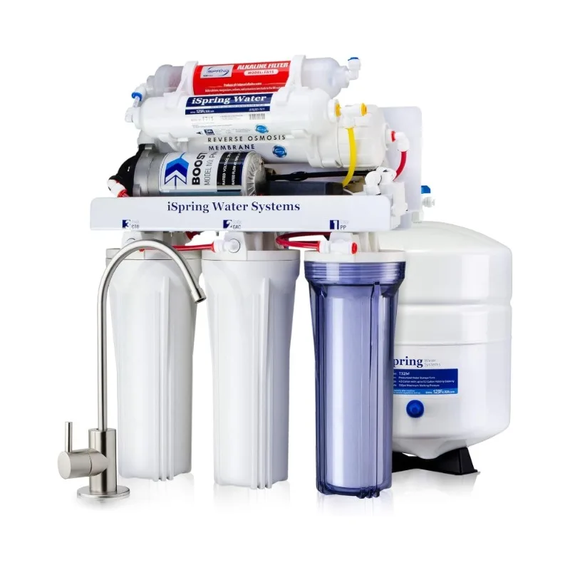 

RCC7P-AK 6-Stage Reverse Osmosis System Under Sink with Water and Pump, pH+, 75 GPD, TDS Reduction,