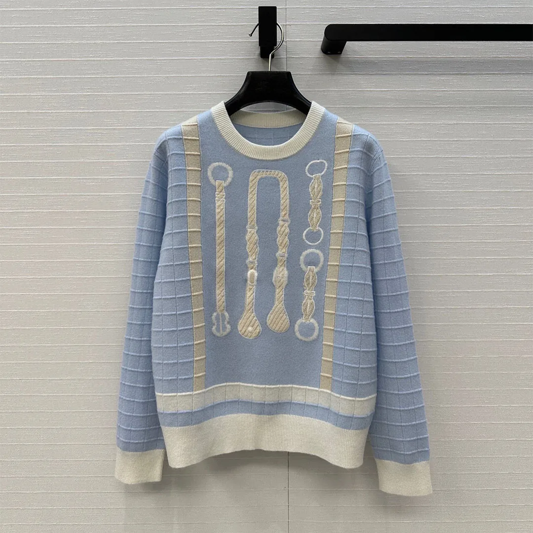 

High Quality 100% Cashmere Pullover Women 2025 New Autumn Rope Embroidery O-neck Long Sleeve Casual Soft Knitted Sweater