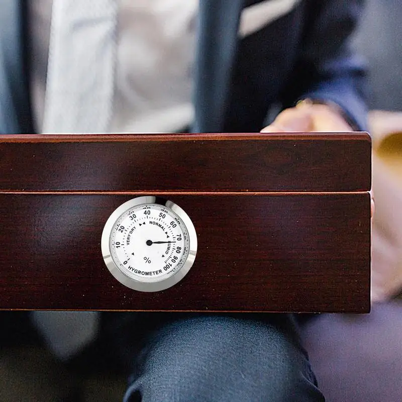 Round Humidor Hygrometer High Precision Analog Humidity Sensor Hygrometer Monitor for Humidor Cabinet Care Hygrometer