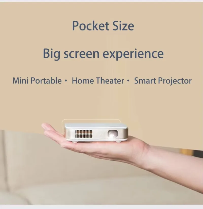 S-90 Android 9 Home Theater Projector 4K Smart DLP for Travel with 5400mAh Battery 2.4/5G Wifi Mobile Cinema Beamer