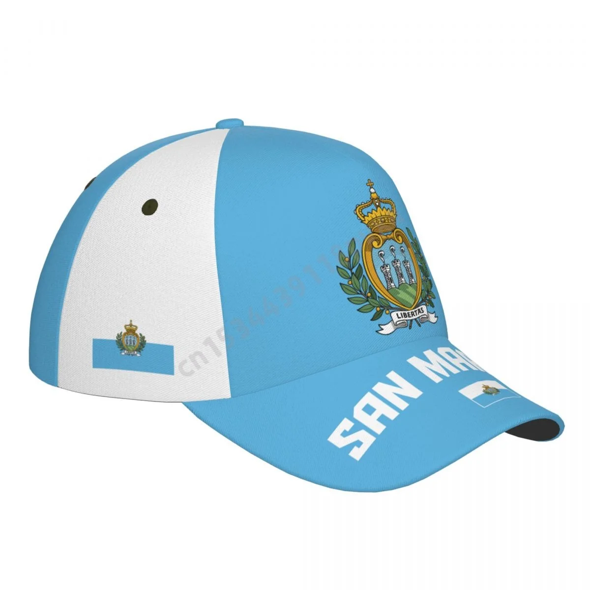 Unisexowa czapka z daszkiem z flagą San Marino, fajna czapka patriotyczna dla dorosłych, dla fanów baseballu i piłki nożnej, dla mężczyzn i kobiet.