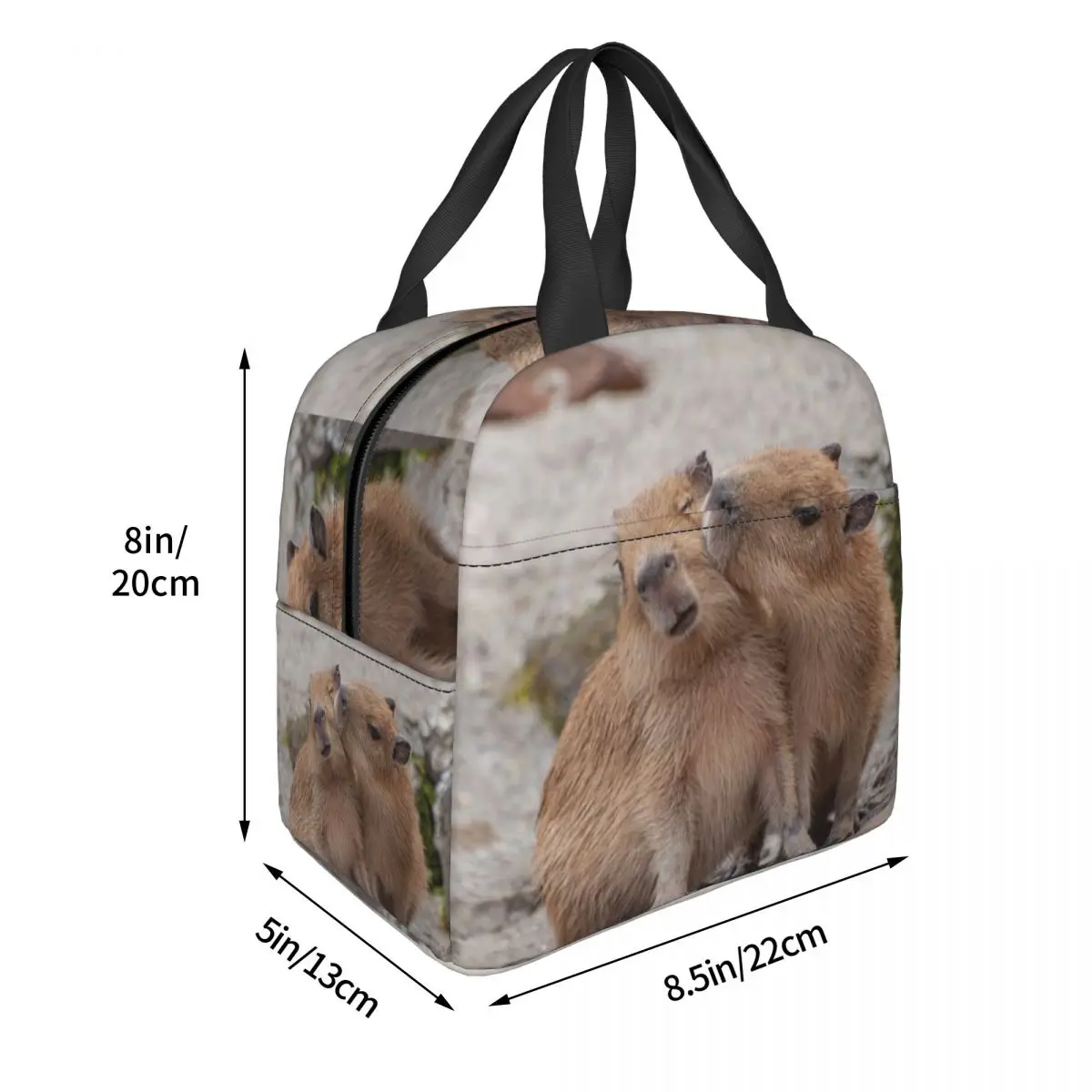 Capybara Lover Insulated Lunch Bags Portable Kawaii Animal Lunch Container Thermal Bag Lunch Box Tote School Outdoor Bento Pouch