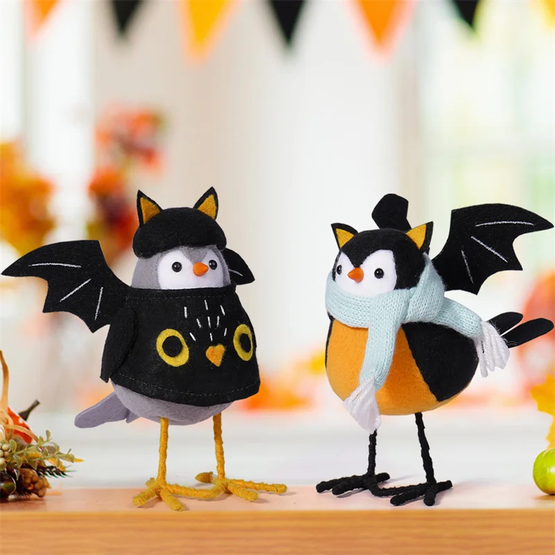 Halloween Birds Figurine para Decorações Desktop, Felt Birds, Window Display, Party Featherly Amigos