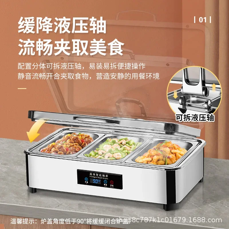 304 High end Stainless Steel Buffet Stove Electric Heating Buffet Insulation  Hotel Buffet Breakfast Cutlery