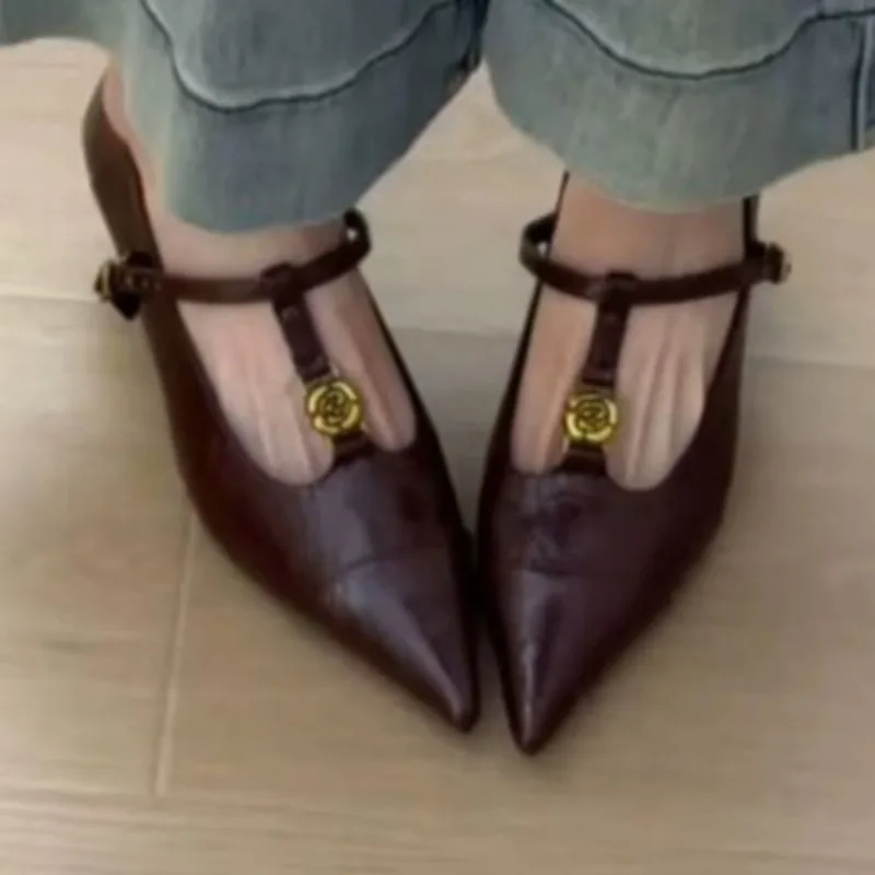 الفاخرة مشبك معدني مصمم المرأة الربيع الجلود التسوق حفلة خنجر الكعوب 2025 الرجعية في الهواء الطلق عادية المرأة عالية الكعب #1