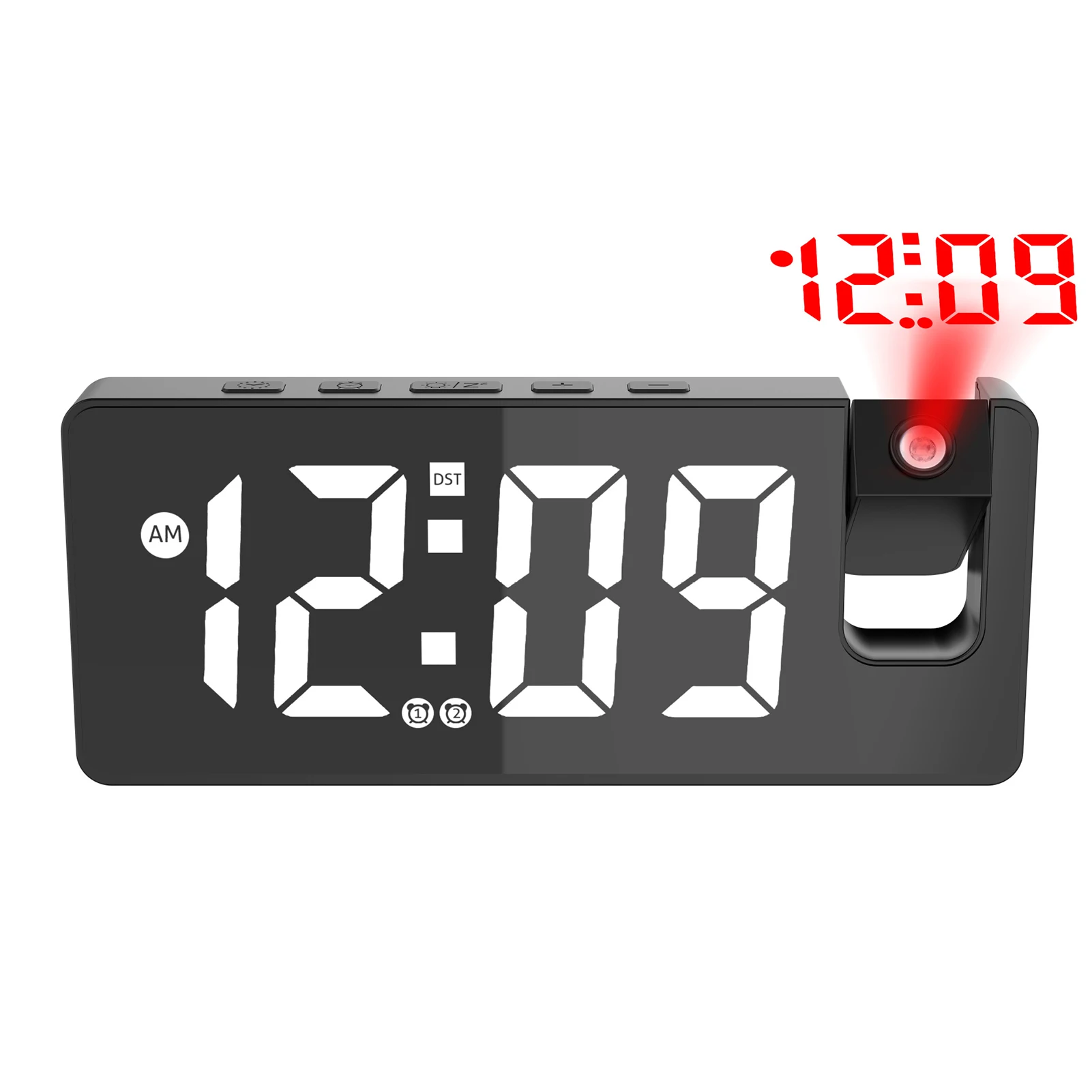 Multifunctional Projection Alarm Clock USB Charging Large Screen Digital Display LED Mirror Clock Electronic Digital Clock