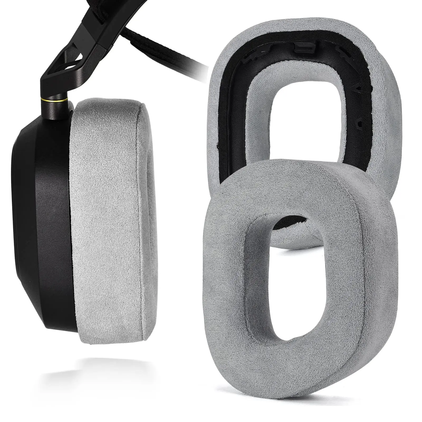 Almohadillas para los oídos HS80 RGB más gruesas, almohadillas de repuesto para los oídos, compatibles con auriculares inalámbricos Corsair HS80 RGB