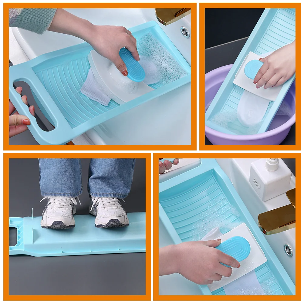 

Mini PP slip Blue Convenient Washboard Long Size Compact Laundry Washboard Washing Board For Laundry for H Clothes Travel Use
