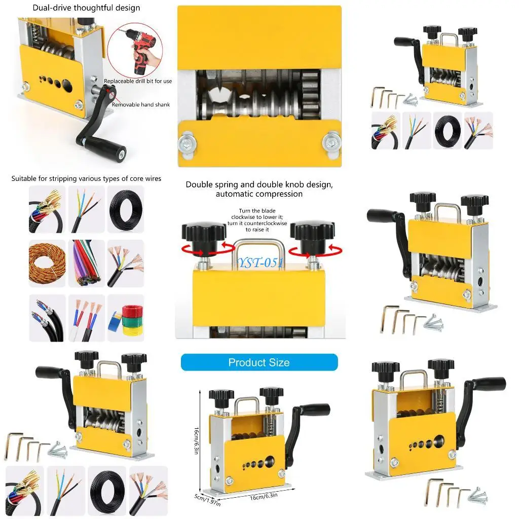 

E15A Durability Metal Wire Stripper Compact Manual Electrical Stripping Device For Efficient Copper Cable Skin Removal Recycling
