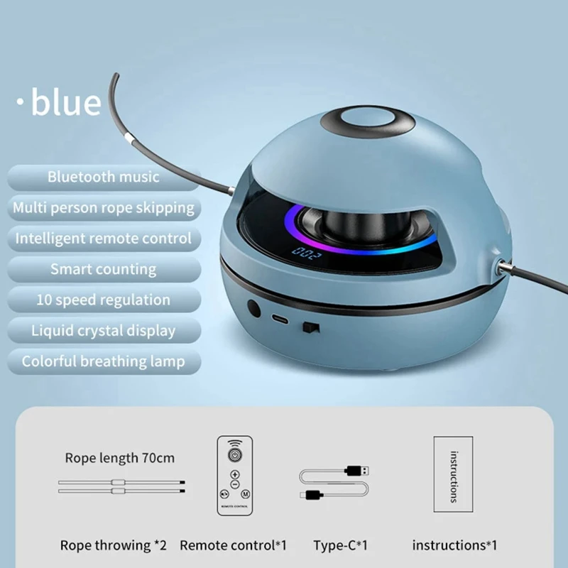 Smart Bluetooth Automatic Electric Skipping Machine Portable Fitness Equipment Body Building Counting Jump Machine