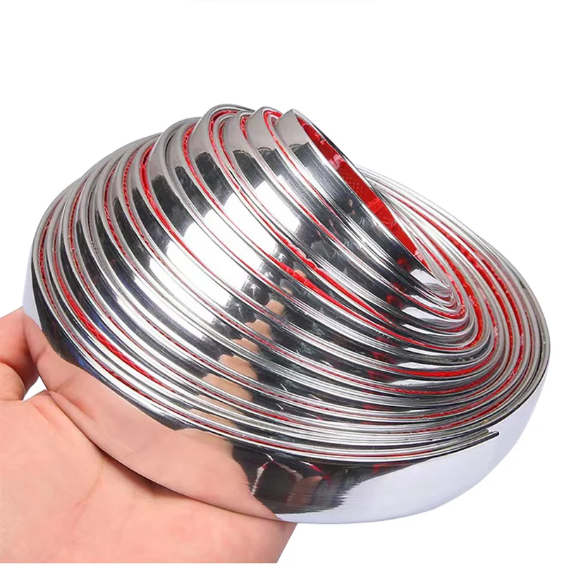 Car Decorative And Protective Strip Fender Trims Bumper Molding Anti-collision Tape Silver Gold Black Red Universal Width 15mm